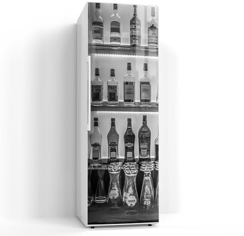 DEQORI Magnetfolie für Kühlschrank 60x180 cm | Motiv Spirituosen Symphonie | dekorative Magnetmatte Gefrierschrank Schutz | Magnet Deko-Folie selbstklebend, magnetisch & beschreibbar