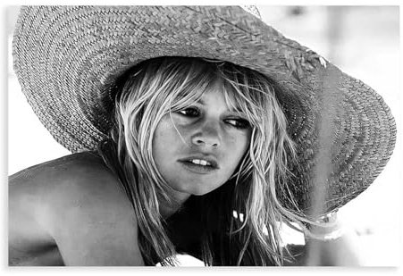 Brigitte Bardot Vintage-Fotoposter, Leinwandposter, Wandkunst, Dekordruck, Bild Gemälde für Wohnzimmer, Schlafzimmer, Dekoration, 30 x 45 cm