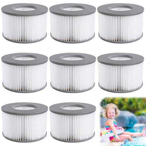 Lot de 8 filtres de rechange pour MSPA, accessoires Whirlpool pour MSPA Whirlpool, cartouche filtrante de rechange, filtre à eau, filtre pour jacuzzi, compatible avec les filtres Mspa pour piscines
