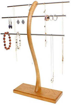 Schmuckbäumchen Schmuckständer Kirschbaum Holz | für Armband, für Ketten, für Ringe, Made in Germany