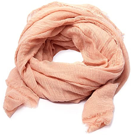 Karl Loven Halstücher Damen - Halstuch - Zerknittert - Pashmina - Schal - Hals, Lachs rosa