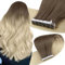 Easyouth Tape in Extension Echthaar Balayage Extensions Tape in Echthaar Farbe Aschbraun Mix Platinblond 40 cm 40g Remy Tape in Echthaar Extension #8/60
