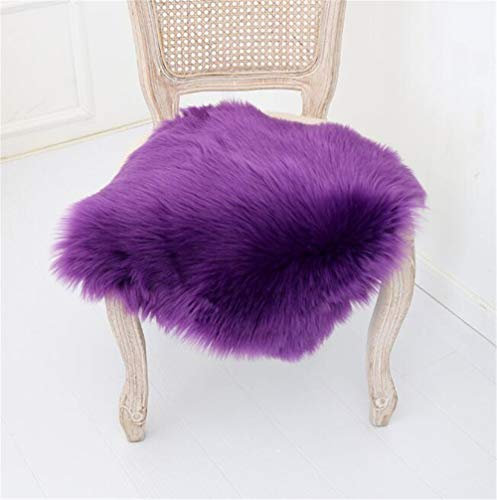 Hava Kolari Teppich Sitzkissen Sitzauflage Schaffell Longhair Faux Lammfell Lammfellimitat Nachahmung Wolle Bettvorleger Sofa Matte (Lila,45x45cm)