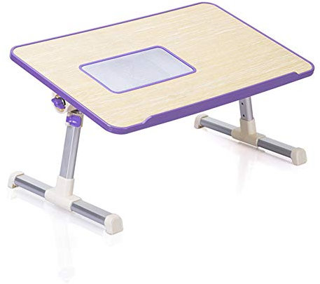 ZZXHOME Adjustable Laptop Desk, Folding Computer Laptop Notebook Desk with Cooling fans Table PC Office Workstation Bed Desk Home Office Furniture,Purple