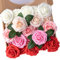 N&T NIETING Fiori Artificiali, Rosa Artificiali 25 Pezzi Schiuma Teste di Rose Finte Aspetto Reale con Foglia e Gambo Regolabile per DIY Matrimoni Mazzi Nuziale Festa Casa Stanza Decorazioni