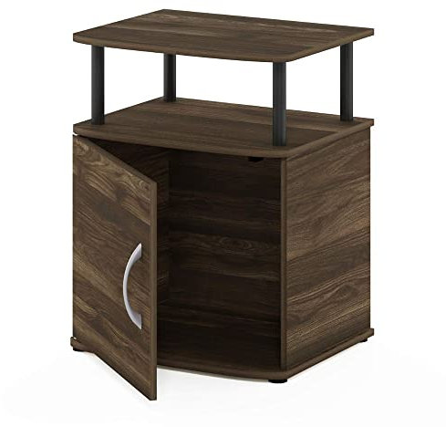 Furinno JAYA Utility Design Beistelltisch, Nachttisch, Columbia Walnuss/Schwarz, 48 (B) x 61.2 (H) x 39.4 (T) cm