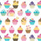 8,98€/m Obst Kirsche Orange 100% Baumwolle 50x160cm Baumwollstoff Meterware Handwerken Nähen Stoff (Cupcake Bunt)