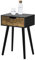 [en.casa] Beistelltisch Östersund Wohnzimmertisch 60 x 40 x 30 cm Nachttisch Flurtisch Telefontisch mit Schublade Sofatisch Nebentisch Kaffeetisch Schwarz/Dunkler Holzton