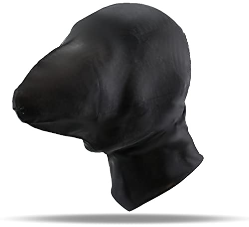 LatexDreamwear - geschlossene Latex Maske zur Atemkontrolle mit Kragen aus 100% Latex für besondere sm Momente