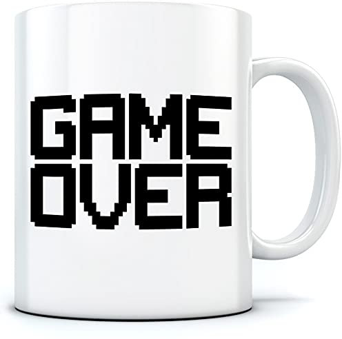 Game Over - Mug for Tea Coffee - Gamer Console Video Games One Size White