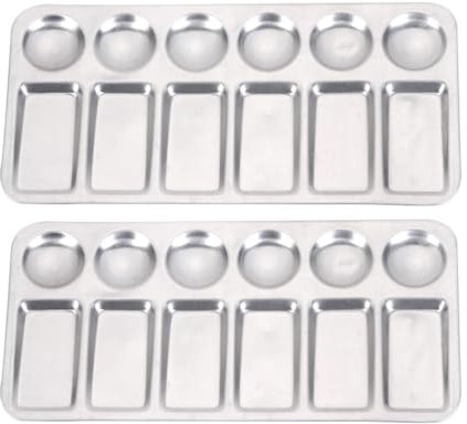 Aluminium Aquarellplatte Mischpalette für Aquarellfarben Rechteck Aluminium Palette Aquarell for DIY Kunsthandwerk Kunstmalerei