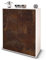 Stil.Zeit Highboard Ida, Korpus Weiss matt, Front Industrie-Design Rost (92x108x35cm), Push-to-Open Technik & Leichtlaufschienen