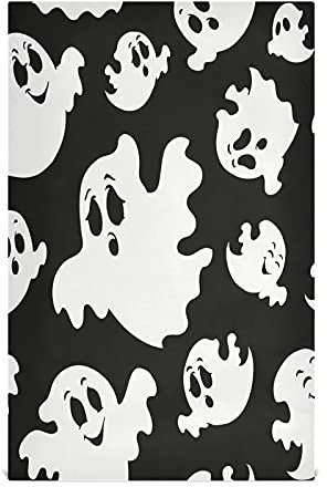 Mnsruu Geschirrtuch, Motiv: Happy Halloween, Geist, Schwarz, 71 x 46 cm