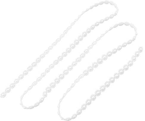 EMSea 10 Yards Pearl Beaded Trim Bridal Lace Ribbon Trimming Edge Tape Embellishment for DIY Craft Clothes Furniture Shoes Hair Clips Jewelry Makeup Mirrors