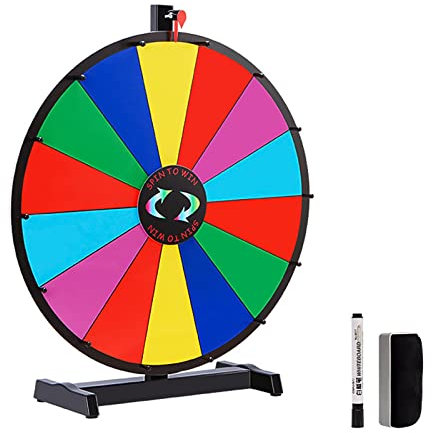 Glücksrad Spielzeug, Glücksspiel Glücksradspiel DIY Farbe Rad Lotteriespiele zum Drehen Tischspiel, Großes 14 Farbfächer Tisch-Spinning-Preisrad für Spielparty Carnival Gaming-Aktivitäten