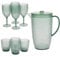 CAMBRIDGE COMBO-7988A Fete 9-Piece Serving Set – Reusable Jug, Tumblers and Wine Glasses, BPA Free Plastic Water Cups for Indoor/Outdoor Use, Ideal for Parties, Festivals, Camping and Picnics, Green