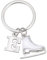LIKGREAT Schlittschuh Schlüsselanhänger Eiskunstlauf Schlüsselanhänger Initiale Schlittschuhlaufen Charm Schlüsselanhänger Winter Weihnachtsdekoration Geschenke für Frauen Mädchen (E)
