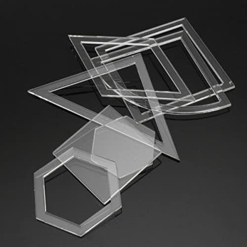 54 Pieces Acrylic Ruler Quilt Patchwork Template Quilting Sewing Tools for Patchwork Sewing Crafts about 2Mm Thickness