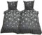 Leonado Vicenti Fleece Bettwäsche 135x200 cm 2 TLG Galaxy Sterne Anthrazit Grau Gestreift Warme Winter Garnitur mit Reißverschluss