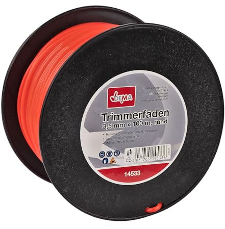 Nylon Trimmerfaden Mähfaden Ersatzfaden Nylonfaden Faden für Rasentrimmer Motorsense Trimmer Freischneider Ø 3,5 mm x 100 m rund rot