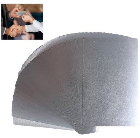 Bustlwor 50 Stück Silber Metall Visitenkarte, Blank Aluminium Namenskarte, Gravierte Metall Visitenkarten, Metall Visitenkarten Rohlinge, für Büro und DIY Geschenkkarte(Silber, 8.6 x 5.4cm)…