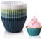 12Pcs Silicone Cupcake Cases Muffin Reusable Cake Moulds Non-Stick Baking Cups for Chocolate Jelly Bun Pan Pudding Bakeware Brownies 4 Colours (Green)