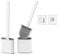 Silicone Toilet Brushes & Holders – Pack of 2 Long Non-Slip Handle, Flexible Bristles for Easy Cleaning – Modern Drip-Free Base, Durable White Bathroom Toilet Brush Set With Holder