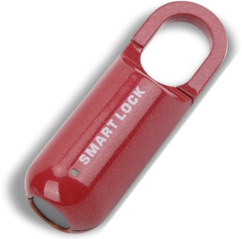 Cerradura de Huellas Dactilares, Candado sin Llave Recargable USB, Cerraduras de Gabinete Electrónicas Inteligentes con Capacidad de Huellas Dactilares de 10 Piezas, Seguridad (Rojo)