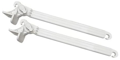 Generico 2000 Tende | Coppia Braccetti per Tende da Sole - Modello 7000 -in Alluminio Estruso e con Supporti in Acciaio - Ricoperto in PVC - Misura 50 cm - Regolabile da 0 a 180° - Bianco RAL 9010