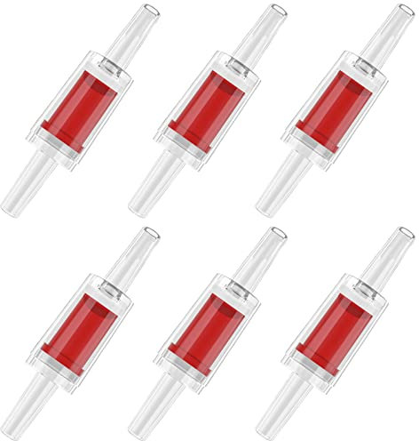 Pawfly 6 Pcs Clapets Anti-Retour pour Aquarium pour Pompes à Air Courantes Clapets Anti-Retour Unidirectionnels en Plastique Rouge pour Tube Standard De 4-6 Mm Accessoires pour Aquariums