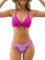 CUPSHE Damen Bikini Set V Ausschnitt Krewatte Crossback Bikini Bademode Low Rise Paisley Print Zweiteiliger Badeanzug Swimsuit Magenta/Paisleymuster M