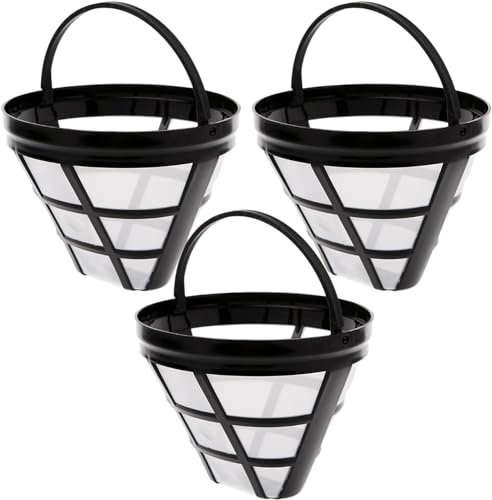 Kaffeefilter [3 Stück] Größe 4 Kaffee Dauerfilter Wiederverwendbar Kegel Kaffeefilter, Kaffee Filter Mesh Korb Für 8-12 Tassen Kaffee, Tassen Kaffeetropfer, Kaffee Brühfilter Mit Griff, Kaffeezubehör