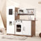 KIDOZ Play Kitchen for Kids Children Role Play Wooden Toy Kitchen Pretend Play Toys - White/Natural (Kitchen Only)