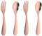 BISDARUN Toddler Cutlery Sets Stainless Steel Childrens Cutlery Set for Baby Metal Kids' Silverware 4 PCS 14.8CM/5.8 Inch Kid Spoons x 2, Child Forks x 2 (Rose Gold)