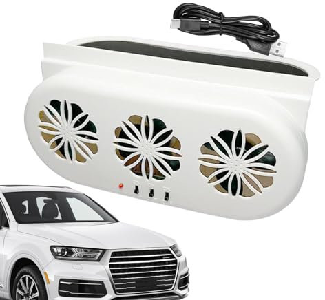 Teksome Ventilateur de voiture à énergie solaire, ventilateur d'échappement de voiture - Ventilateur USB,Ventilateur de refroidissement compact pour véhicules, ventilateur de refroidissement