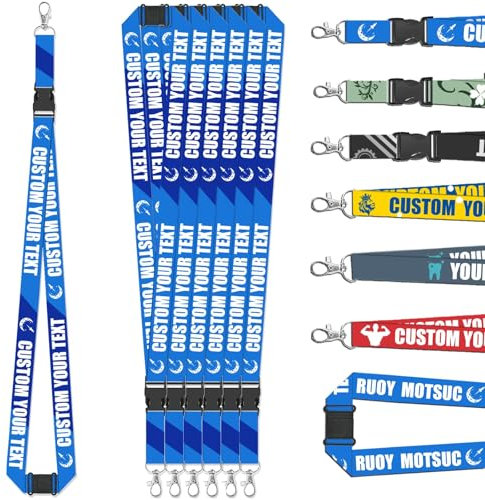Coregiftr Lanyards personnalisés avec sangles de cou détachables - Lanyard personnalisé avec logo, 1-100pcs - Idéal pour le bureau, l'école, les événements