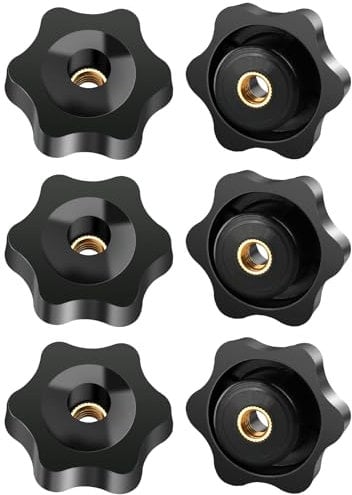 FOMGIIN 6 Pièces Ecrou à PoignéE En éToile M4 25mm DiamèTre Molette ExtéRieur Papillon Vis Moletés Filetage Moleté Bouton De Serrage Pour Machines, Meubles, Appareils De Fitne, Machines-Outils