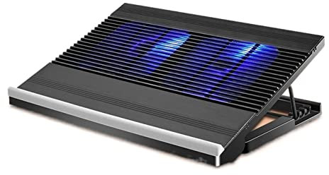 Laptop Fan Standt Laptop Cooling Pads Aluminum Alloy12-17 Inch Notebook Cooler Stand Cooling Mat 2 Port USB Laptop Cooler Gaming Notebook Cooler (Color : Black, Size : 36 * 26 * 3cm)