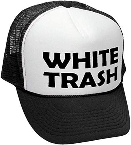 FANGQIYUAN White Trash - Redneck Funny Ghetto usa - Adult Trucker Cap Hat Black