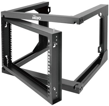 Tecmojo 6U Wall Mount Rack, Open Frame Server Rack, Network Rack for 19inch Computer/AV/Data/IT/Media Equipment, 18inch Depth, Swing Gate (6U/18inch Depth)