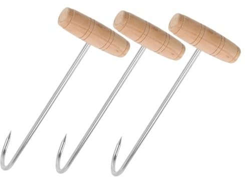 BCOATH Ganci Per Stivali in Acciaio Resistente 3 Pezzi Manico in Legno Estrattore Di Stivali Ergonomico Per Rimozione Comoda Adatto Ad Anziani Uso Domestico