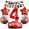 Cars Geburtstagsdeko 4 Jahre Jungen, mit Riesenzahl 4 Folienballon Luftballon, Auto Folienballons, Cars Happy Birthday Banner, 4 Jahre Cars Geburtstag Dekoration Set, Party Geburtstagsdeko Jungen