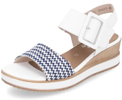 Remonte Sandales Mode Femme D6453, Pointure:38 EU, La Couleur:Blanc
