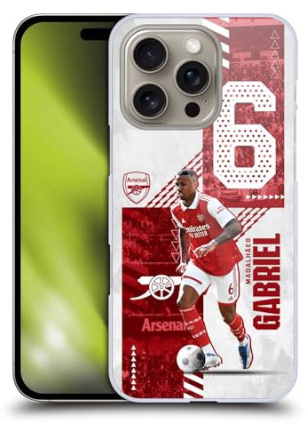 Head Case Designs Officially Licensed Arsenal FC Gabriel Magalhães 2022/23 First Team Hard Back Case Compatible With Apple iPhone 16 Pro