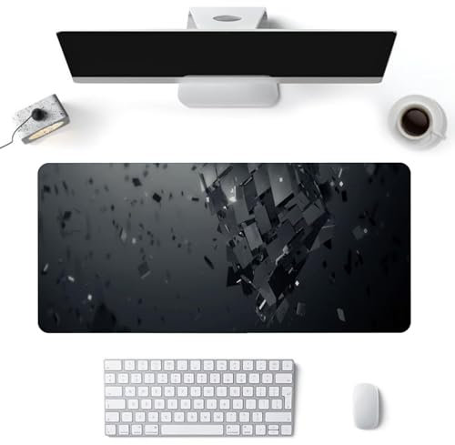 Tapis de Souris,Noir Tapis de Souris Gaming XXL 1000x500x2 mm Grand Tapis de Bureau,Base en Caoutchouc Antidérapante,Tapis de Clavier d'ordinateur pour Gamer, Ordinateur, PC