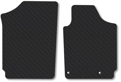 Peugeot Partner Origin (1996-2008) 5mm Rubber Van Mats Heavy Duty Accessories Thick Tailored Fit Compatible Accessory Waterproof Easy-Clean Durable Non-Slip Backing Full Coverage Protection with Clips