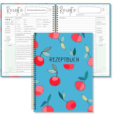 BIROYAL Kochbuch Selbst Schreiben, Spiral-Rezeptbuch A4, Rezepte Buch Selbst Schreiben, DIY Kochbuch, Backbuch Schreiben | Meine Rezepte | Lieblingsrezepte Rezeptbuch zum ausfüllen