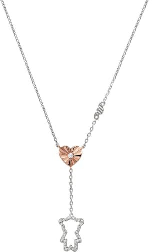 Emporio Armani Damen-Edelstahl- oder Sterlingsilber-Halskette mit Karabinerverschluss, Sonic Silber