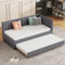 A ALFRESCOOL Polsterbett Schlafsofa 90 * 200 Multifunktionsbett mit 2 großen Stauraumschubladen und Lattenrost hautfreundlicher Samtstoff Grau