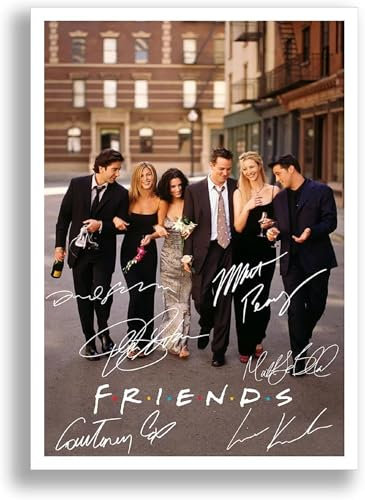 Mounted Gifts Trading Friends Full Cast Signed Autograph Signature A4 Poster Photo Print Photograph Picture TV Show Series Season Gift Courtney Cox Matthew Perry Jennifer Aniston (A3 Poster Only)